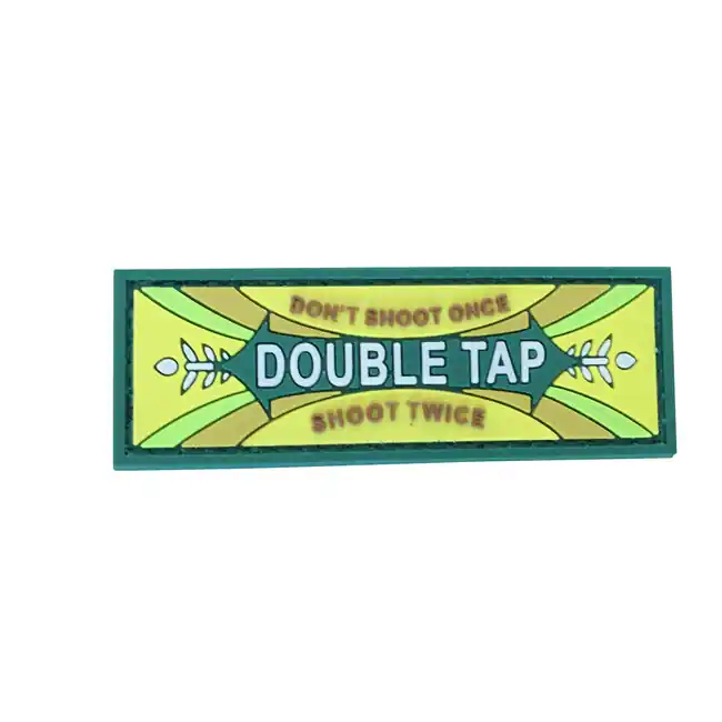 Ověřený WARAGOD nášivka Double Tap Don‘t Shoot Once Shoot Twice PVC Patch OD Green