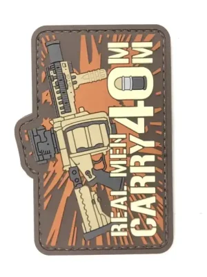 Značkový WARAGOD nášivka GUN- REAL MEN CARRY 40MM