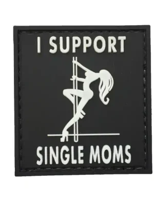 Dokud Zásoby Vydrží WARAGOD nášivka I Support Single Moms PVC Patch Black and White