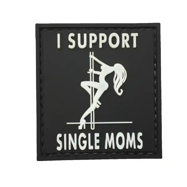 Dokud Zásoby Vydrží WARAGOD nášivka I Support Single Moms PVC Patch Black and White
