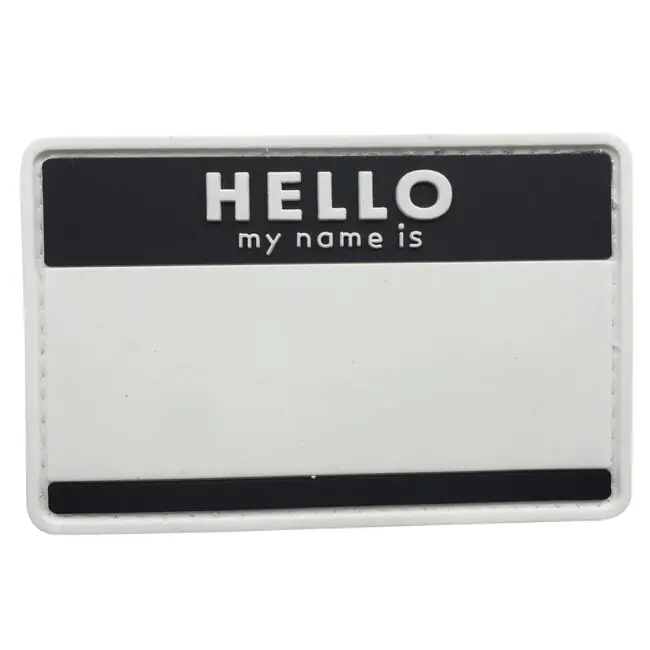 Top Prodej WARAGOD nášivka Hello My Name is PVC Patch Black
