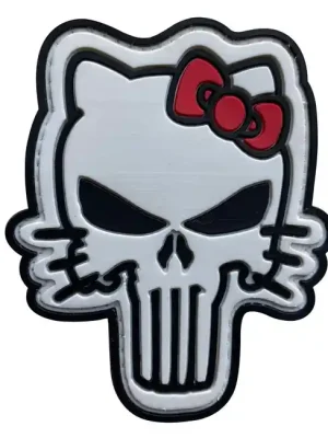 Horká Nabídka WARAGOD nášivka Tactical Hello Kitty PVC Patch White and Pink