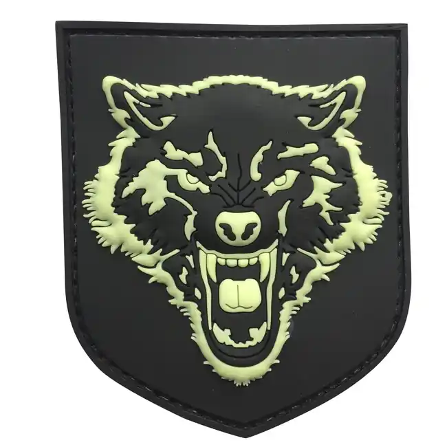 Must-Have WARAGOD nášivka 3D Wolf PVC Patch Glow