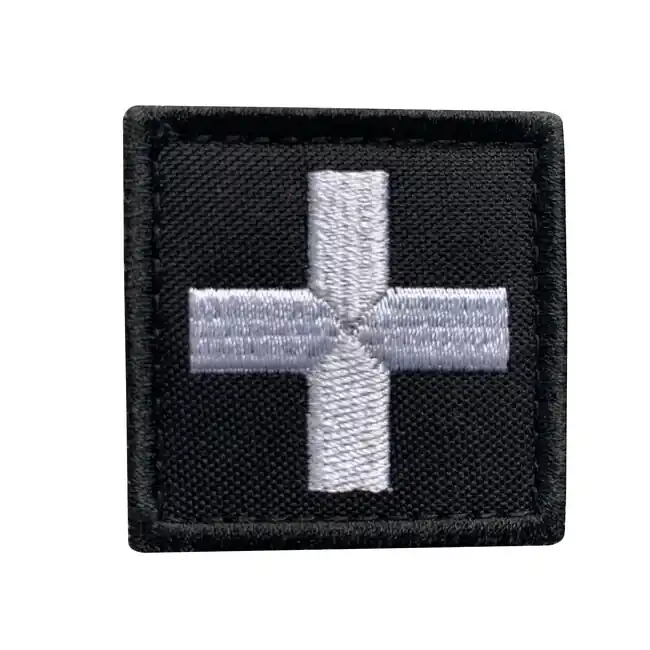 Rychlé Dodání WARAGOD nášivka Embroidery Cross Medic Patch Black and White