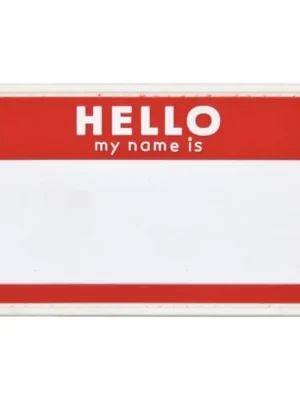 Značkový WARAGOD nášivka Hello My Name is PVC Patch Red