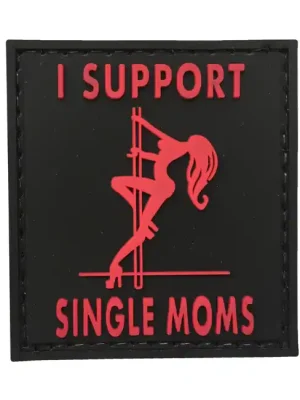 WARAGOD nášivka I Support Single Moms PVC Patch Black and Red Výhodná Nabídka