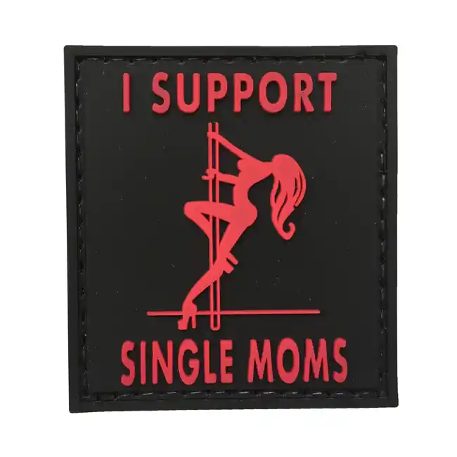 WARAGOD nášivka I Support Single Moms PVC Patch Black and Red Výhodná Nabídka
