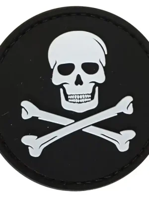 Ihned K Objednání WARAGOD nášivka Jolly Roger PVC Patch Black and White