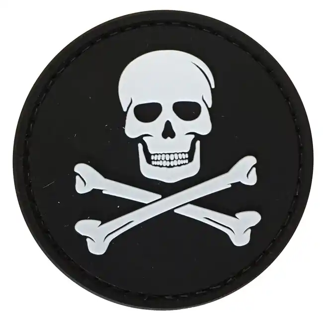 Ihned K Objednání WARAGOD nášivka Jolly Roger PVC Patch Black and White