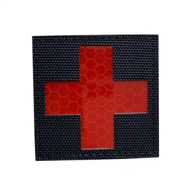 Nejprodávanější WARAGOD nášivka Reflective Fabric Cross Medic Patch Black and Red