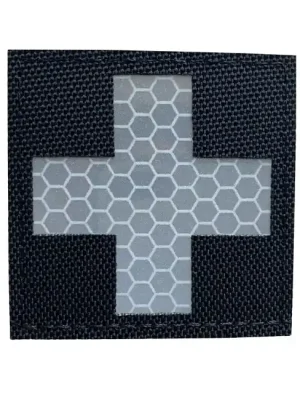 WARAGOD nášivka Reflective Fabric Cross Medic Patch Black and White Značkový