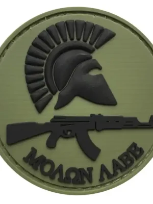 WARAGOD nášivka Round Molon Labe with Rifle PVC Patch OD Green and Black Nejlepší Volba