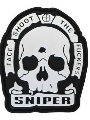 WARAGOD nášivka Face Shoot,The Fuckers PVC Patch Black and White Oblíbený