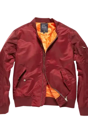 Bezpečná Platba Vintage Industries Přechodová bunda Bomber Welder, vínová