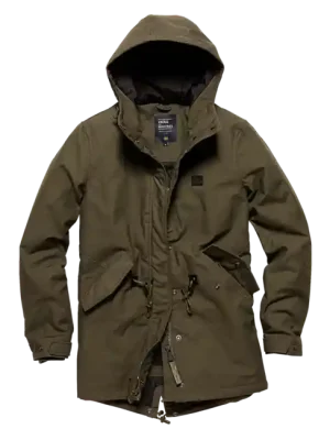 Dokud Zásoby Vydrží Vintage Industries Dámská bunda parka Indy, tmavě olivová