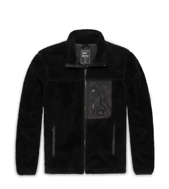 Omezená Nabídka Vintage Industries Mikina s kapucí Kodi s podšívkou sherpa fleece, černá
