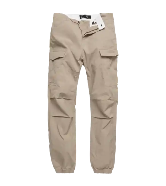 Vintage Industries Kalhoty Conner cargo jogger, béžové Nová Kolekce