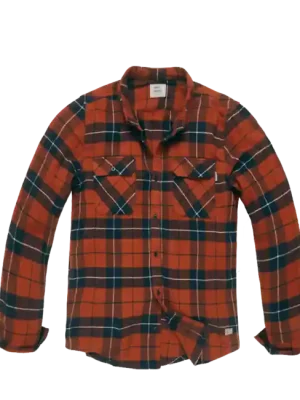 Oblíbený Vintage Industries Flanelová košile Sem, oranžová kostkovaná