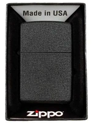 Značkový MFH Zippo Black Crackle větruodolný zapalovač, nenaplněný
