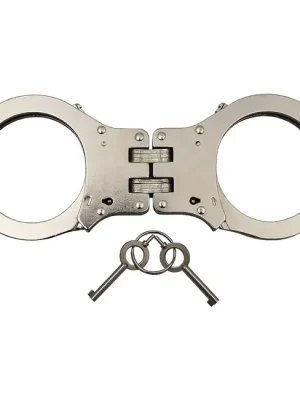 Značkový MFH Policejní pouta se dvěma klíči se závěsem, pevná konstrukce