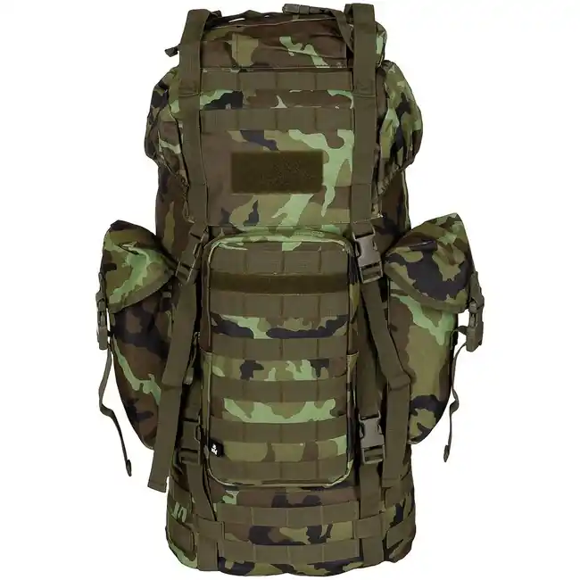 Nejprodávanější MFH Batoh MOLLE 65L, hliníková tyč, M95 CZ camo