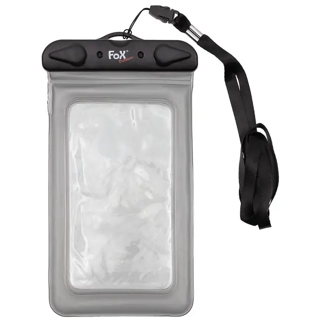 Fox Outdoor Vodotěsné pouzdro na smartphone, průhledné, černé Originální
