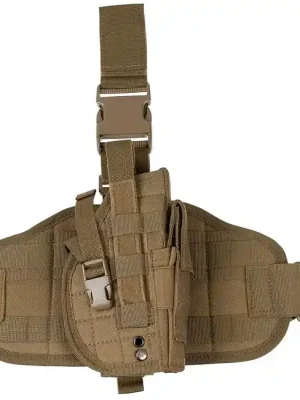 Levný MFH Pravé stehenní pouzdro na zbraň MOLLE, coyote tan