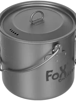 Autentický Fox Outdoor Hrnec s poklicí, cca 1,1 l, titanový