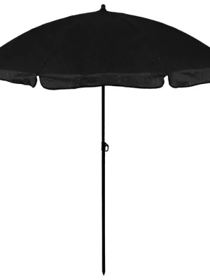 Zlevněný MFH Deštník, černý, průměr 180 cm