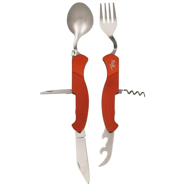 Nízká Cena Fox Outdoor Sada kapesních nožů 6 v 1, dělitelná, červená