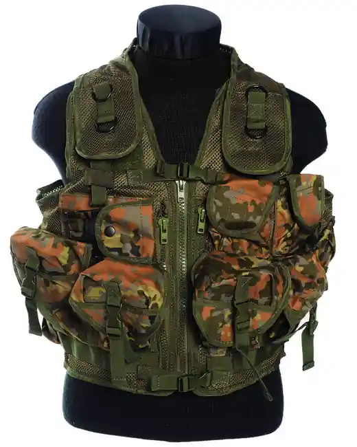 Mil-Tec Vesta taktická 9 kapes flecktarn Vrácení Zdarma
