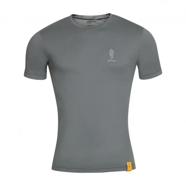 Patizon Pánské merino triko s krátkým rukávem, Gun metal Nová Kolekce