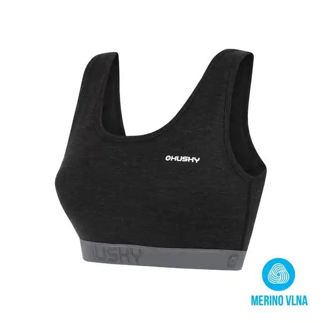 Omezená Nabídka Merino termální podprsenka HUSKY, černá