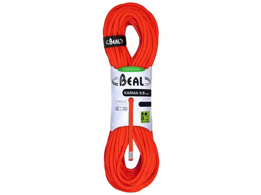 Akce Beal jednoduché lano pro sportovní lezení Karma 9.8 mm, solid orange 40 m
