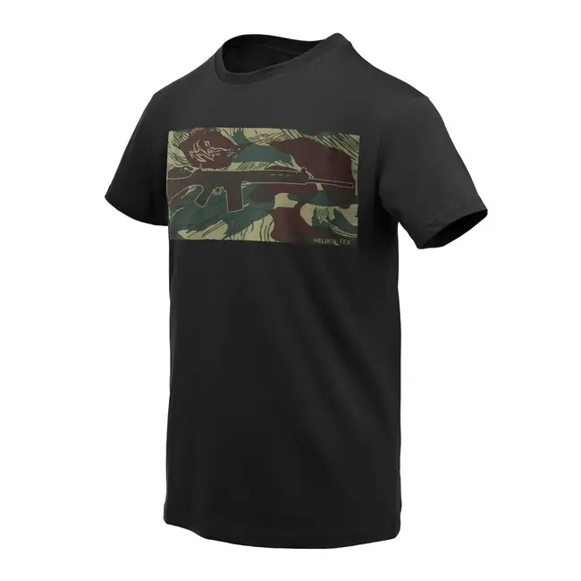 Helikon-Tex FN FAL bavlněné krátké triko, Black/Rhodesian Camo Speciální Cena