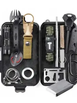 Rychlé Dodání DRAGOWA Tactical Camping Emergency Survival Kit Ash, velká
