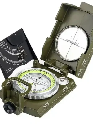 DRAGOWA Tactical Skládací vodotěsný kovový kompas s pouzdrem Wally, zelený Oblíbený