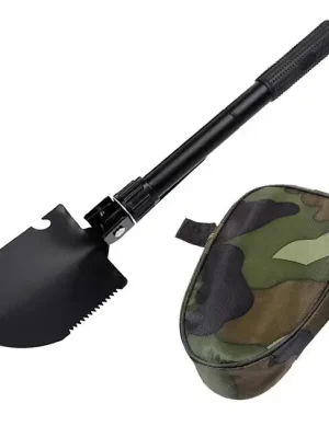 DRAGOWA Tactical Skládací taktická lopata a čakan s pouzdrem Dakota, černá barva Sezónní Sleva