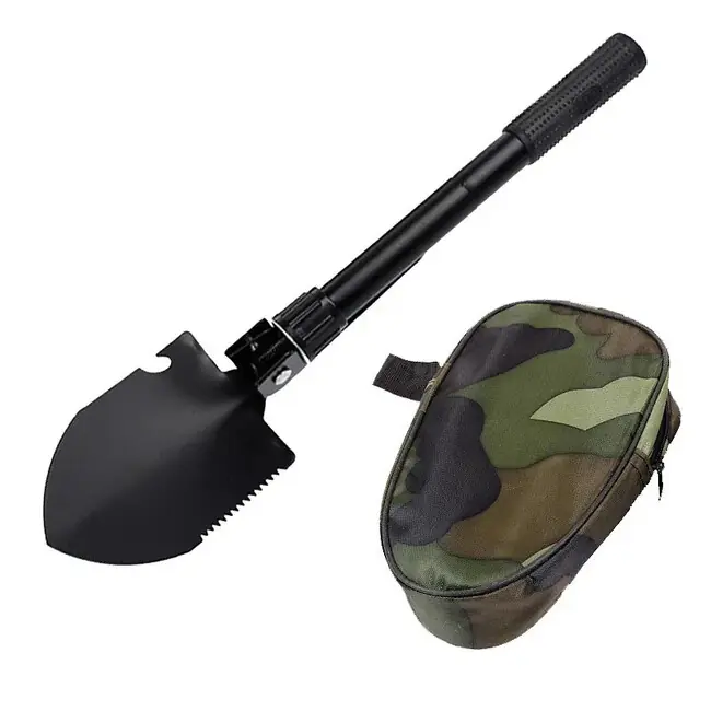 DRAGOWA Tactical Skládací taktická lopata a čakan s pouzdrem Dakota, černá barva Sezónní Sleva