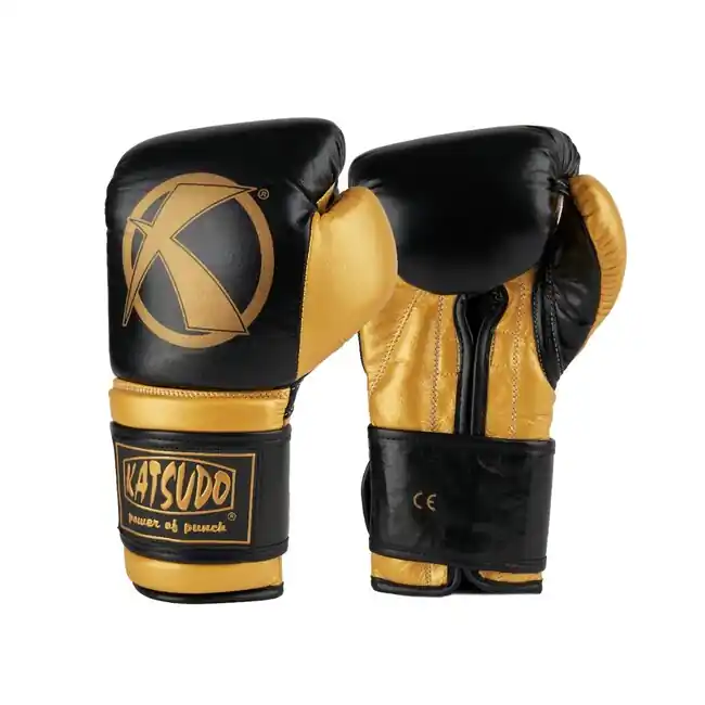 Autentický Boxerské rukavice Katsudo FIGHT, černo-zlaté
