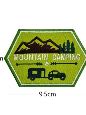 WARAGOD Vyšívaná nášivka Mountain Camping 07 Rychlé Dodání