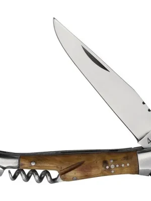 Baladeo DUB1045 kapesní nůž s vývrtkou, čepel 11cm, ocel 440, rukojeť z olivového dřeva Výprodej