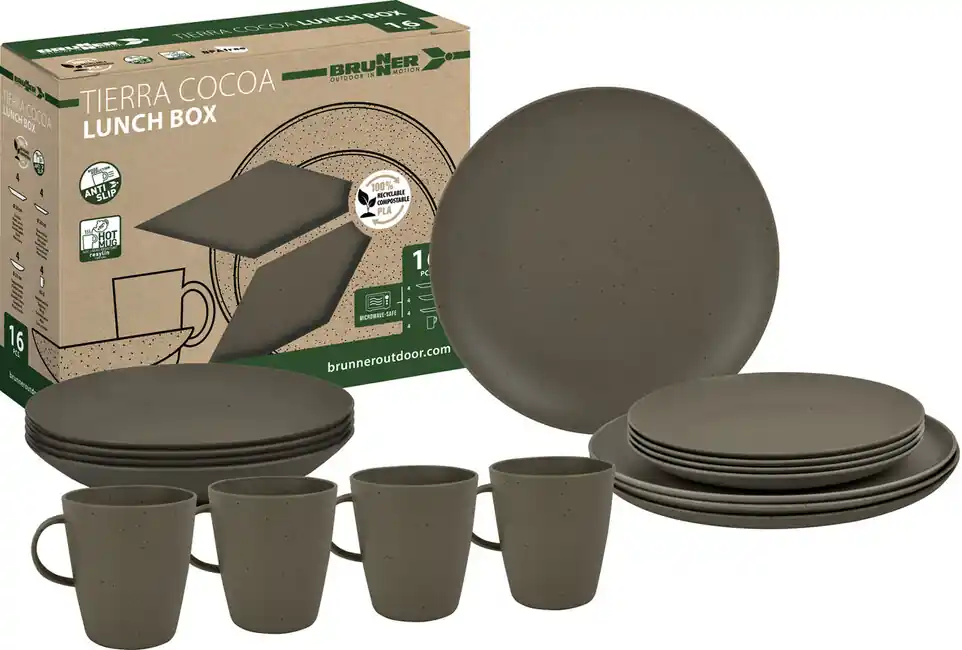 Sezónní Sleva Brunner Sada kempingového nádobí Lunch Box Pla Tierra, hnědá barva
