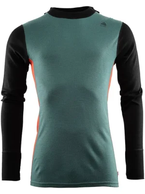 Aclima WarmWool Hood Sweater, North Atlantic / Jet Black / Red Clay - termo triko merino Časově Omezené