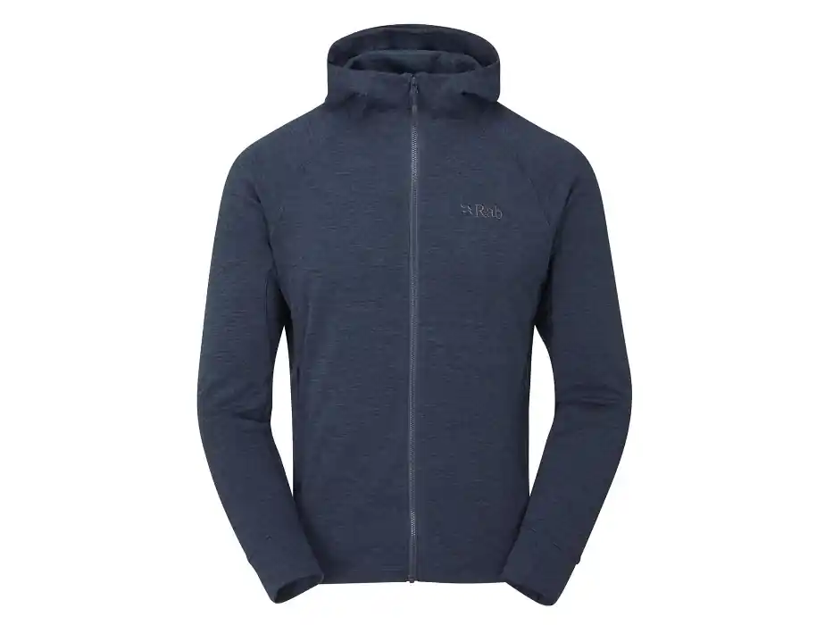 Novinka Rab Mens Nexus Hoody, deep ink - pánská střední vrstva s kapucí