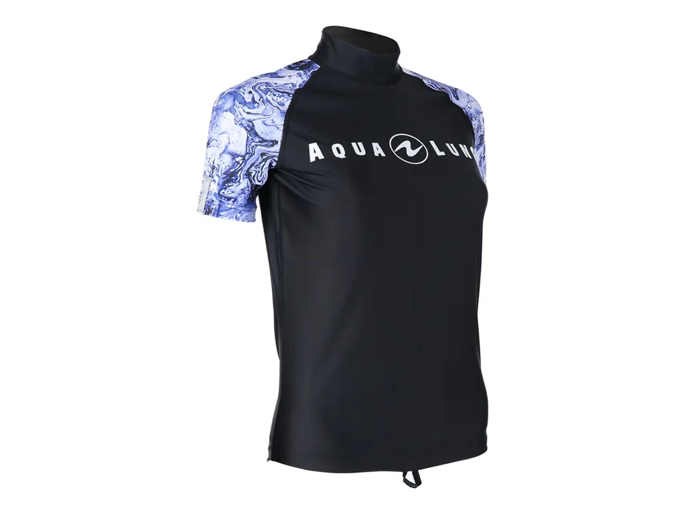 Aqualung Rash Guard Aqua Women Short Sleeves, fialová/bílá Poslední Šance