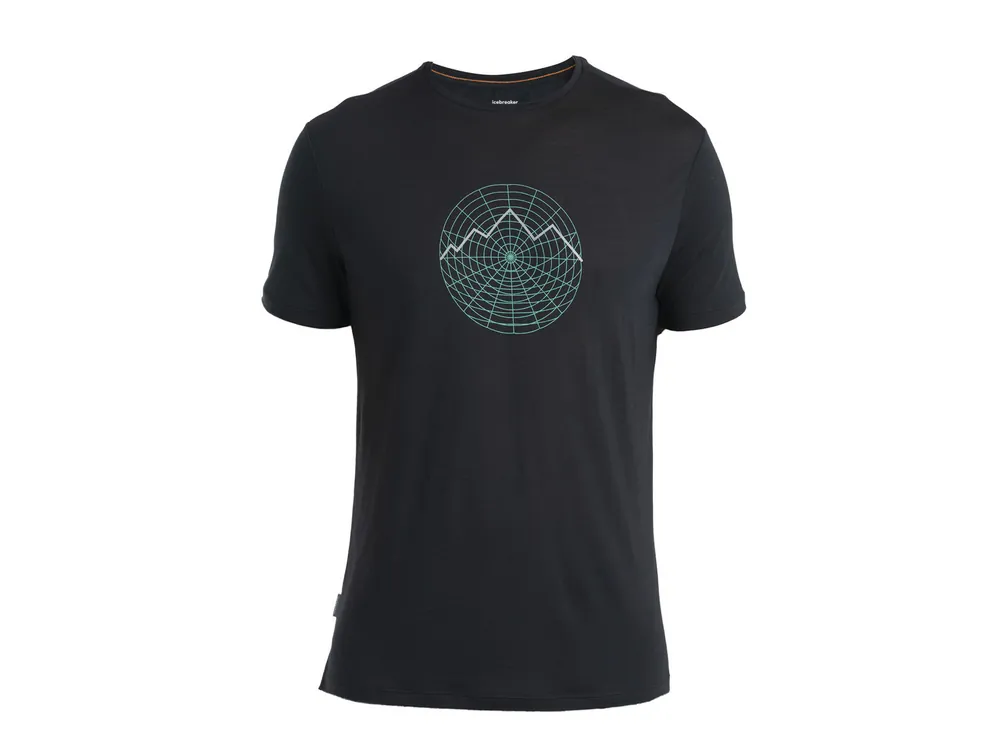 Icebreaker Mens Merino 125 Cool-Lite Sphere III SS Tee Vision Grid, Black Tovární Cena