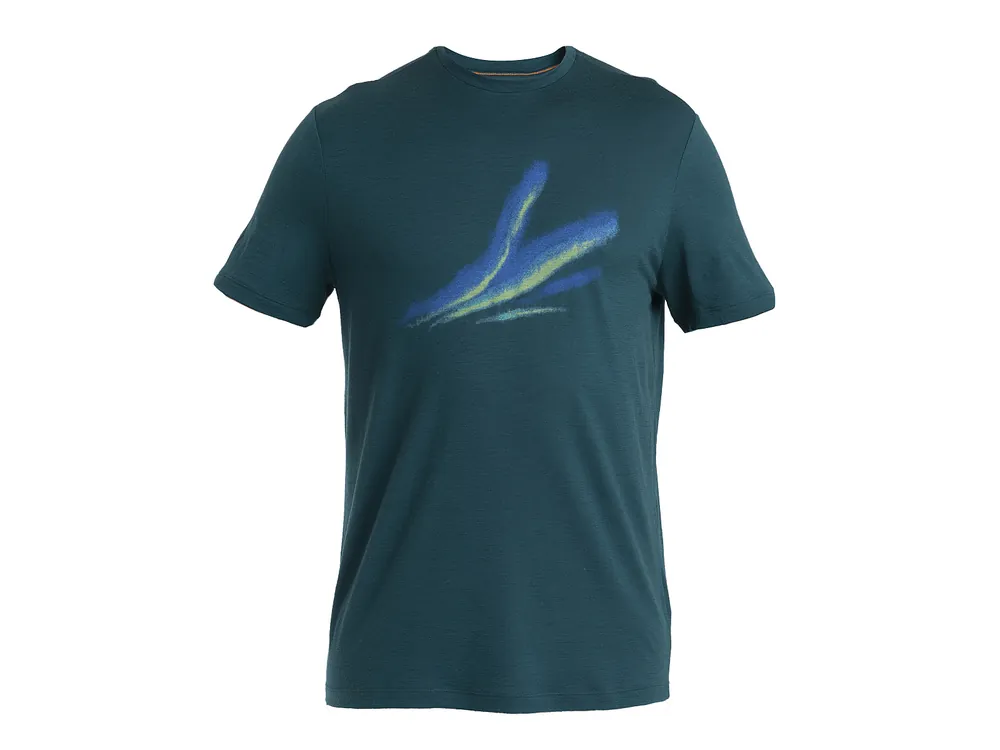 Rychlé Dodání Icebreaker Mens Merino 150 Tech Lite III SS Tee Aurora Glow, Fathom Green