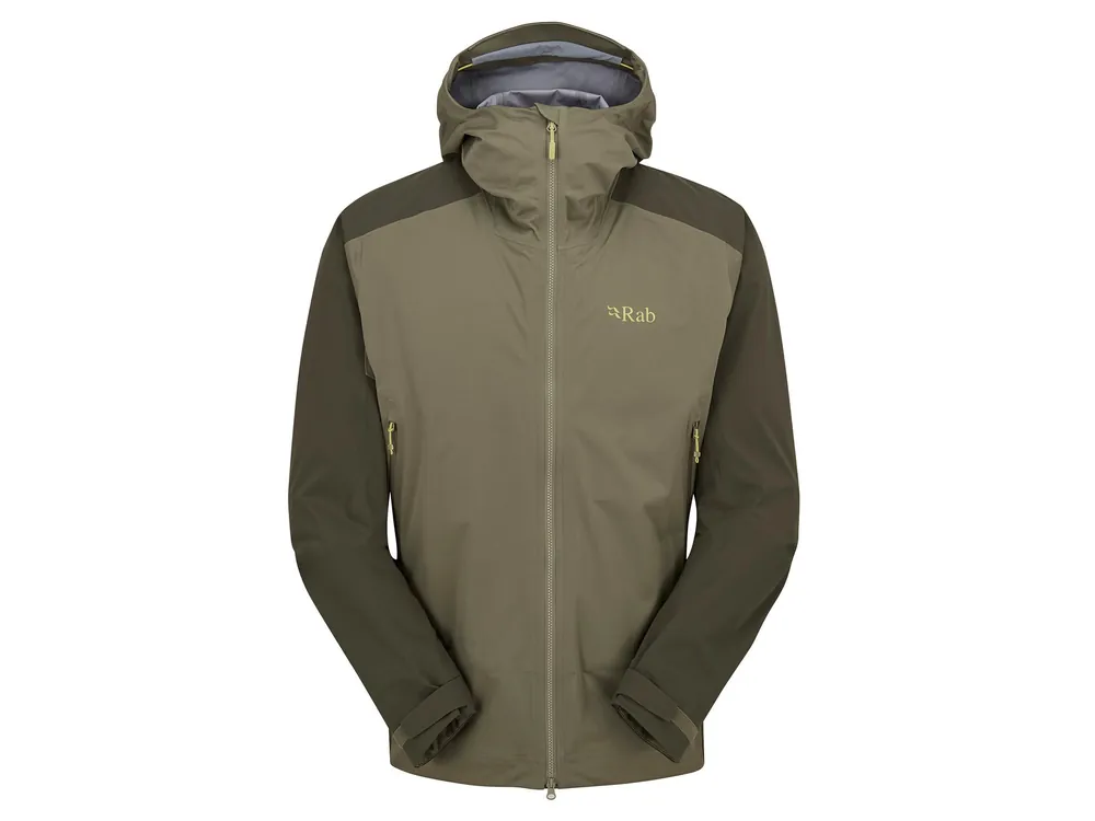 Rab Kinetic Alpine 2.0 Jacket, Army/Light Khaki - pánská nepromokavá bunda Nejlepší Cena