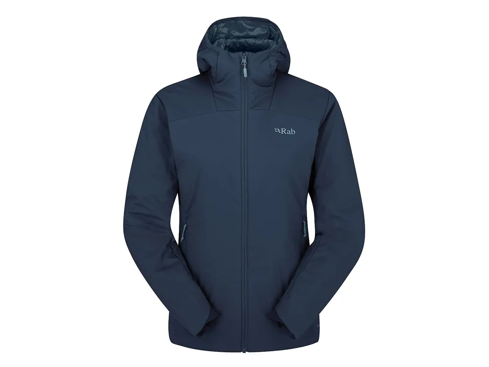 Levný Rab Wmns Xenair Alpine Light Jacket, tempest blue - lehká izolační bunda s kapucí (QIP-18)